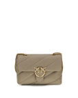 PINKO Gray Calf Leather Bos Taurus Shoulder Bag
