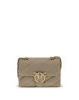PINKO Beige Calf Leather Bos Taurus Shoulder Bag