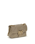 PINKO Beige Calf Leather Bos Taurus Shoulder Bag