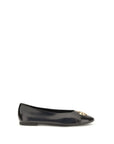 Tory Burch Black Calf Leather Bos Taurus Ballet Flats