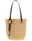 Paco Rabanne Beige Raffia Tote Bag