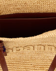 Paco Rabanne Beige Raffia Tote Bag