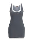 Miu Miu Gray Recycled Polyamide Casual Dress