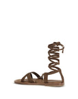 Miu Miu Brown Calf Leather Bos Taurus Strap-On Sandals
