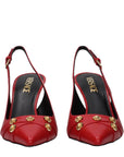 Versace Red Leather High Heel Pumps