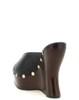 Magda Butrym Black Calfskin Wedge Sandals