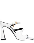 Versace White Leather Stiletto Heel Sandals