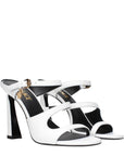 Versace White Leather Stiletto Heel Sandals