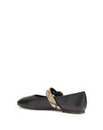 Burberry Black Calf Leather Bos Taurus Ballet Flats