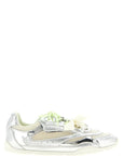PINKO Silver Leather Athletic Sneakers