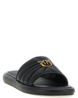 PINKO Black Lambskin Slides