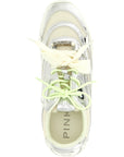 PINKO Silver Leather Athletic Sneakers