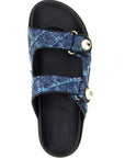 Jimmy Choo Blue Tencel Slides
