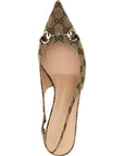 Gucci Beige Polyester Mid Heel Pumps