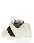 Gucci White Lamb Leather Low Top Sneakers