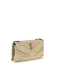 Saint Laurent Beige Raffia Shoulder Bag