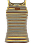 Fendi Multicolor Cotton Sleeveles T-Shirt