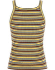 Fendi Multicolor Cotton Sleeveles T-Shirt