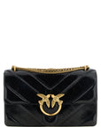 PINKO Black Calfskin Shoulder Bag