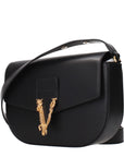 Versace Black Leather Crossbody Bag