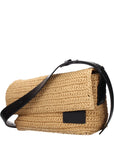 Jil Sander Beige Raffia Crossbody Bag