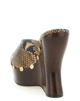 Magda Butrym Brown Calfskin Wedge Sandals