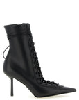 LE SILLA Black Lamb Leather Ankle Boots