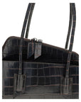 The Attico Black Calf Leather Bos Taurus Shoulder Bag