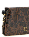 PINKO Brown Calfskin Crossbody Bag