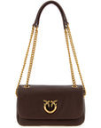 PINKO Brown Lamb Leather Shoulder Bag