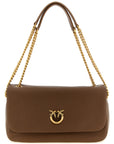 PINKO Brown Lamb Leather Shoulder Bag