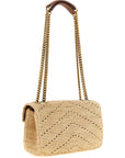 Saint Laurent Beige Raffia Shoulder Bag