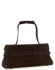 Moschino Brown Calfskin Shoulder Bag