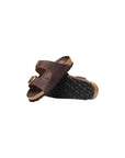 Birkenstock Brown Leather Flat Sandals