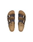 Birkenstock Black Leather Flat Sandals