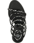RENE CAOVILLA Bicolor Viscose Stiletto Heel Sandals