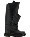 The Attico Black Calfskin Over The Knee