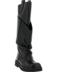 The Attico Black Calfskin Over The Knee