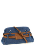 Moschino Blue Cotton Clutch Bag