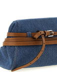 Moschino Blue Cotton Clutch Bag