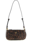 PINKO Brown Calfskin Crossbody Bag