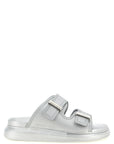 Alexander McQueen Silver Rubber Slides