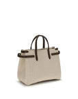Valentino Garavani Beige Linen Shoulder Bag