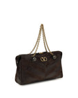 Valentino Garavani Brown Calf Leather Bos Taurus Shoulder Bag