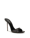 Paris Texas Black Calf Leather Bos Taurus Mules