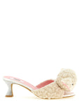 Moschino White Virgin Wool Mules