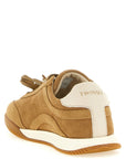 Twinset Beige Leather Low Top Sneakers