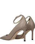Jimmy Choo Gray Leather High Heel Pumps