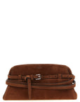 Moschino Brown Calfskin Clutch Bag