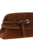 Moschino Brown Calfskin Clutch Bag